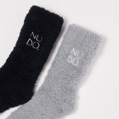 NU DO. Room Socks 2P - Gray / Black